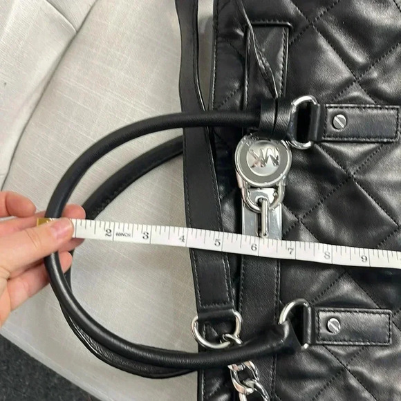 Michael Kors Large Quilted Leather Hamilton Tote Bag Black w/ Matching Wallet - Picture 12 of 12